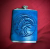 Leather-wrapped Flask #11 (Blue)