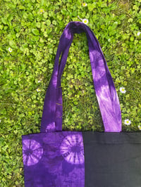 Image 3 of Purple + Black Adire Tote Bag : Decision Sacred Art Gallery