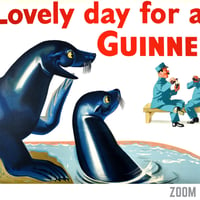 Image 2 of Lovely Day For A Guinness - Seal | John Gilroy - 1948 | Drink Cocktail Poster | Vintage Poster