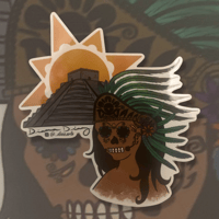 Mujer Azteca Sticker 