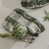 Large green checked bread bag