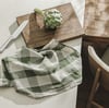 large green checked linen t-towel