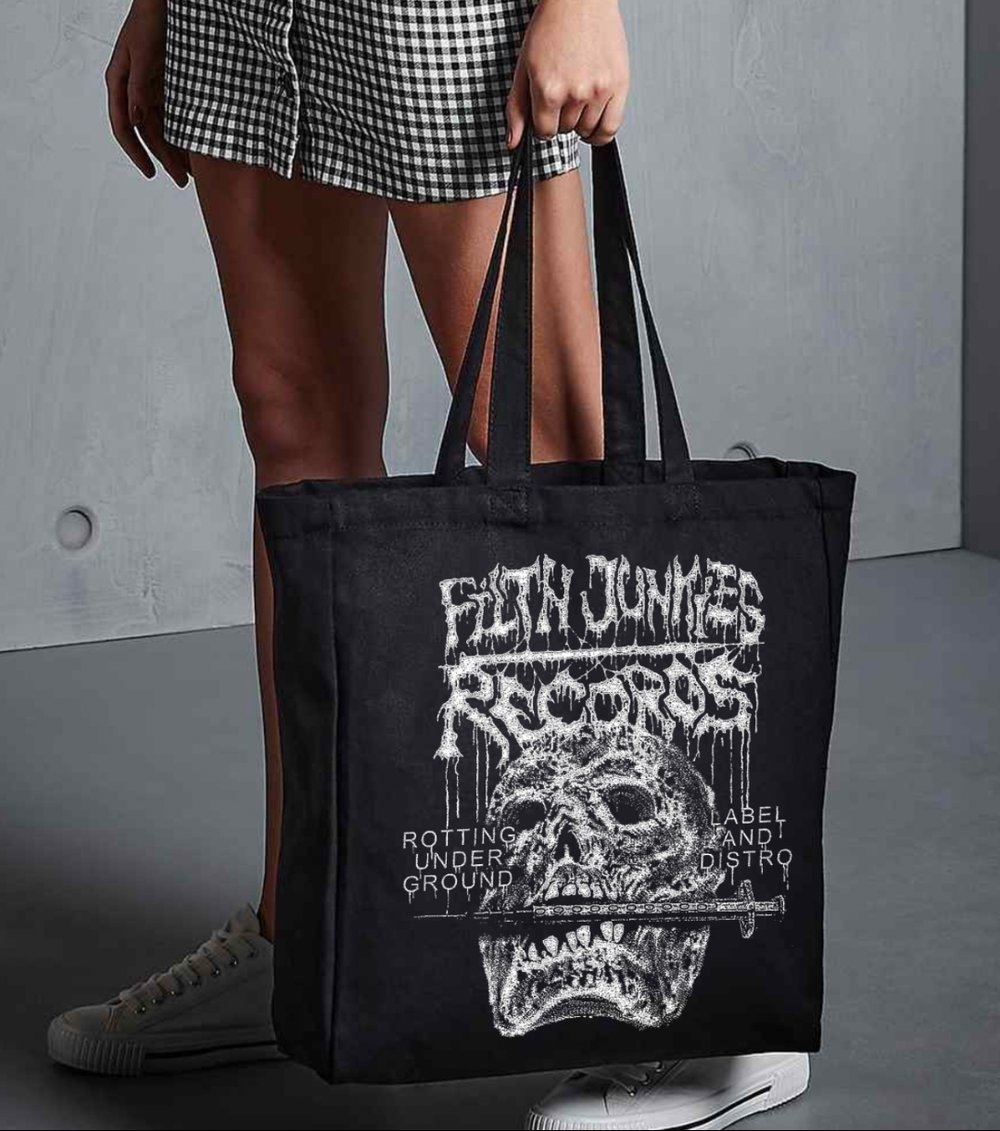 PRE-ORDER !!!  FILTH JUNKIES MERCHANDISE T-Shirt + "Needle Crusher" TOTE BAG !!