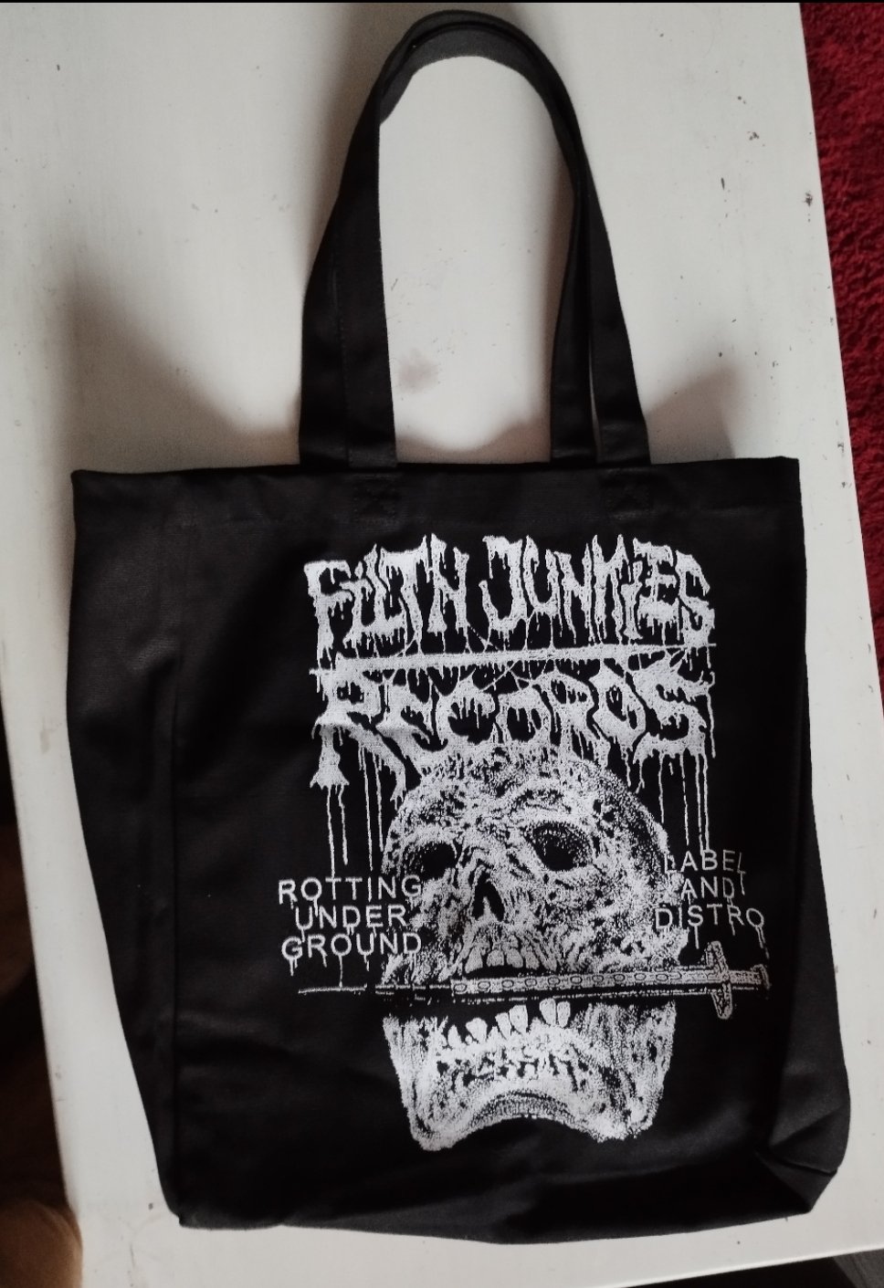 PRE-ORDER !!!  FILTH JUNKIES MERCHANDISE T-Shirt + "Needle Crusher" TOTE BAG !!