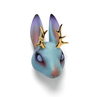 Image 2 of Chikkoi Jackalope (teal/gold antlers)