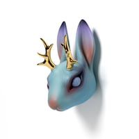 Image 1 of Chikkoi Jackalope (teal/gold antlers)