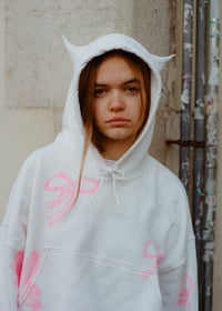 Image 1 of White Hoody with Horns
