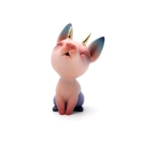 Image 2 of Mini Chikkoi Warrior (pink/gold horns)