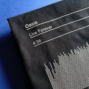 Image of Oasis, Live Forever Song Sound Wave Graphic T-shirt