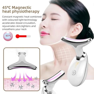 Image of Face Neck Beauty Device LED Light Firming Rejuvenation Anti Wrinkle Thin Double Chin 