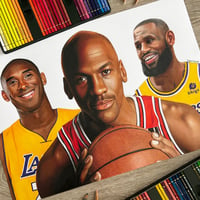 Kobe Bryant, Michael Jordan & LeBron James Print