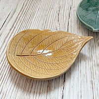 Image 1 of Amber Handmade Ceramic Leaf Dish