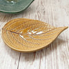 Handmade Amber Ceramic Leaf Dish