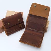 Image 2 of Fold Over Two Snap Wallet in vintage brown