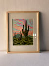 Art Print- Neon Saguaro Sunset 