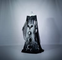 Image 1 of Moon silver dress wedding gown phases gothic elven fantasy maxi long train elven blacmetal