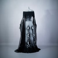 Image 3 of Moon silver dress wedding gown phases gothic elven fantasy maxi long train elven blacmetal