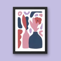Image 1 of Illustration limitée A4 - Vases et fleurs