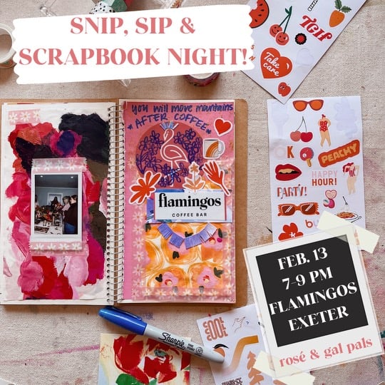 Image of Snip, Sip & Scrapbook Night at Flamingos (Exeter, NH)