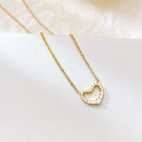 Image 2 of Gold Plated Heart Pendant Necklace