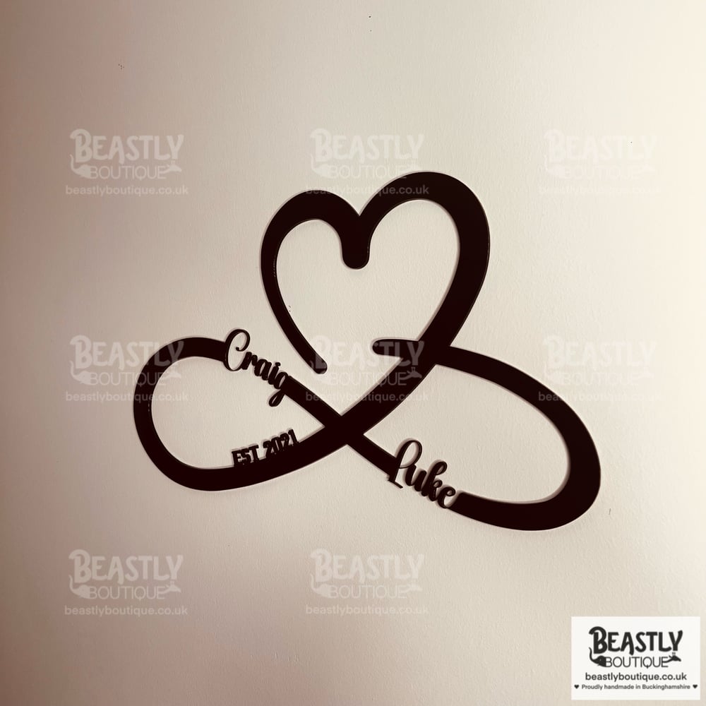 Personalised Infinity Heart Wall Art