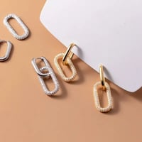 Image 1 of Gold Plated Drop Link Earrings