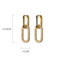 Image 2 of Gold Plated Drop Link Earrings