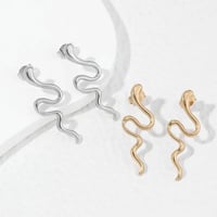 Image 1 of 18K Gold Plated Snake Earrings