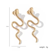 Image 4 of 18K Gold Plated Snake Earrings