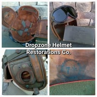 Image 4 of WWII Replica US M1938 Tank Crew Helmet & M-1944 Goggles. 2nd Armored Division.