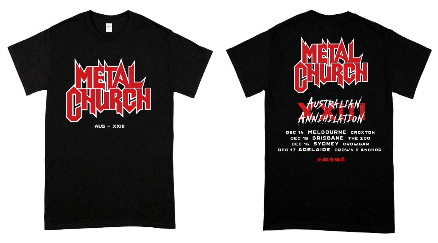 Image of METAL CHURCH - Classic Logo - AUSSIE TOUR SHIRT