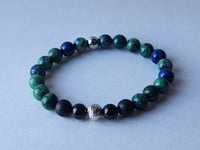Image 2 of Azurite/Shungite /Black Tourmaline Gemstone Bracelet