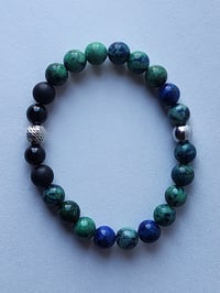 Image 3 of Azurite/Shungite /Black Tourmaline Gemstone Bracelet