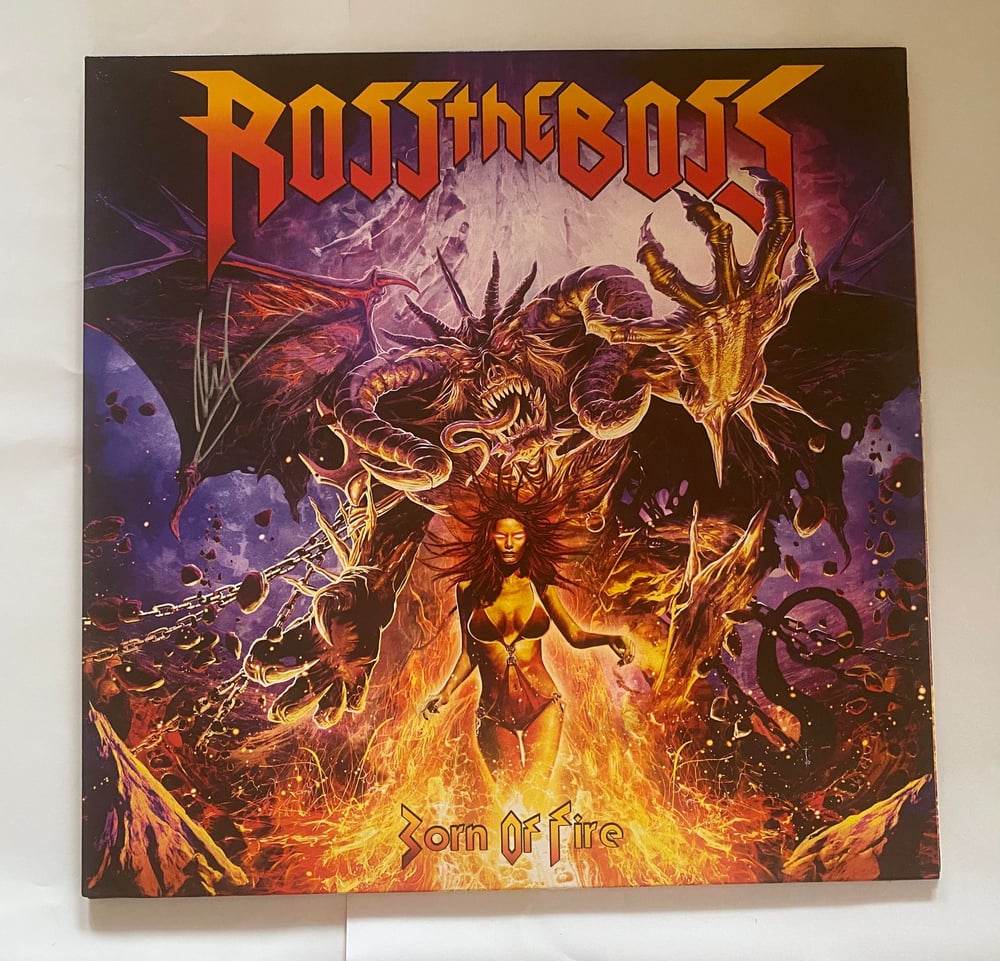 Image of ROSS THE BOSS - Born Of Fire - G/FOLD YELLOW VINYL SIGNED