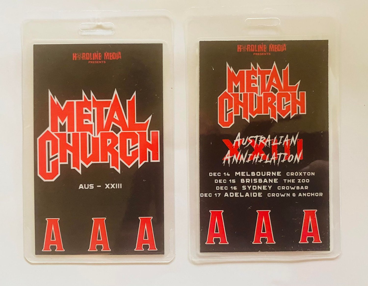 Image of METAL CHURCH - Australian Tour 2023 - AAA LAMINATE