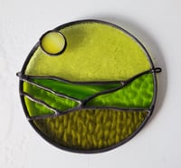 Image 3 of Intermediate Stained Glass Class: Round Sunset with came border