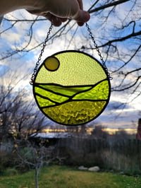 Image 2 of Intermediate Stained Glass Class: Round Sunset with came border