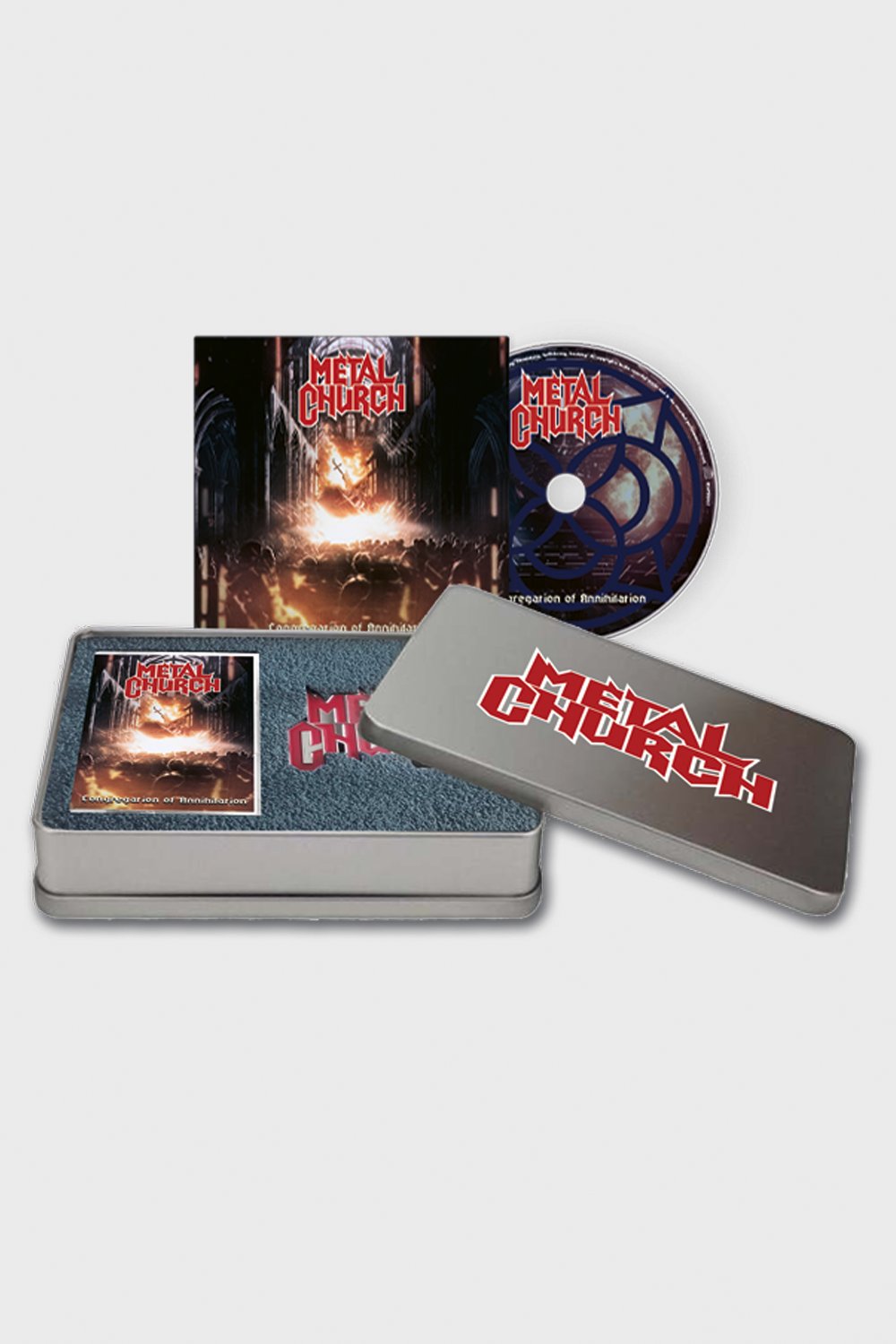 Image of METAL CHURCH – Congregation Of Annihilation - METAL BOX SET /CD/TAPE/BUCKLE