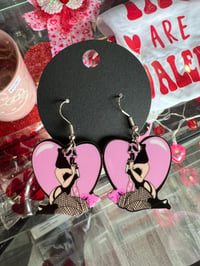 Image 2 of Ghost face bitch heart earrings  