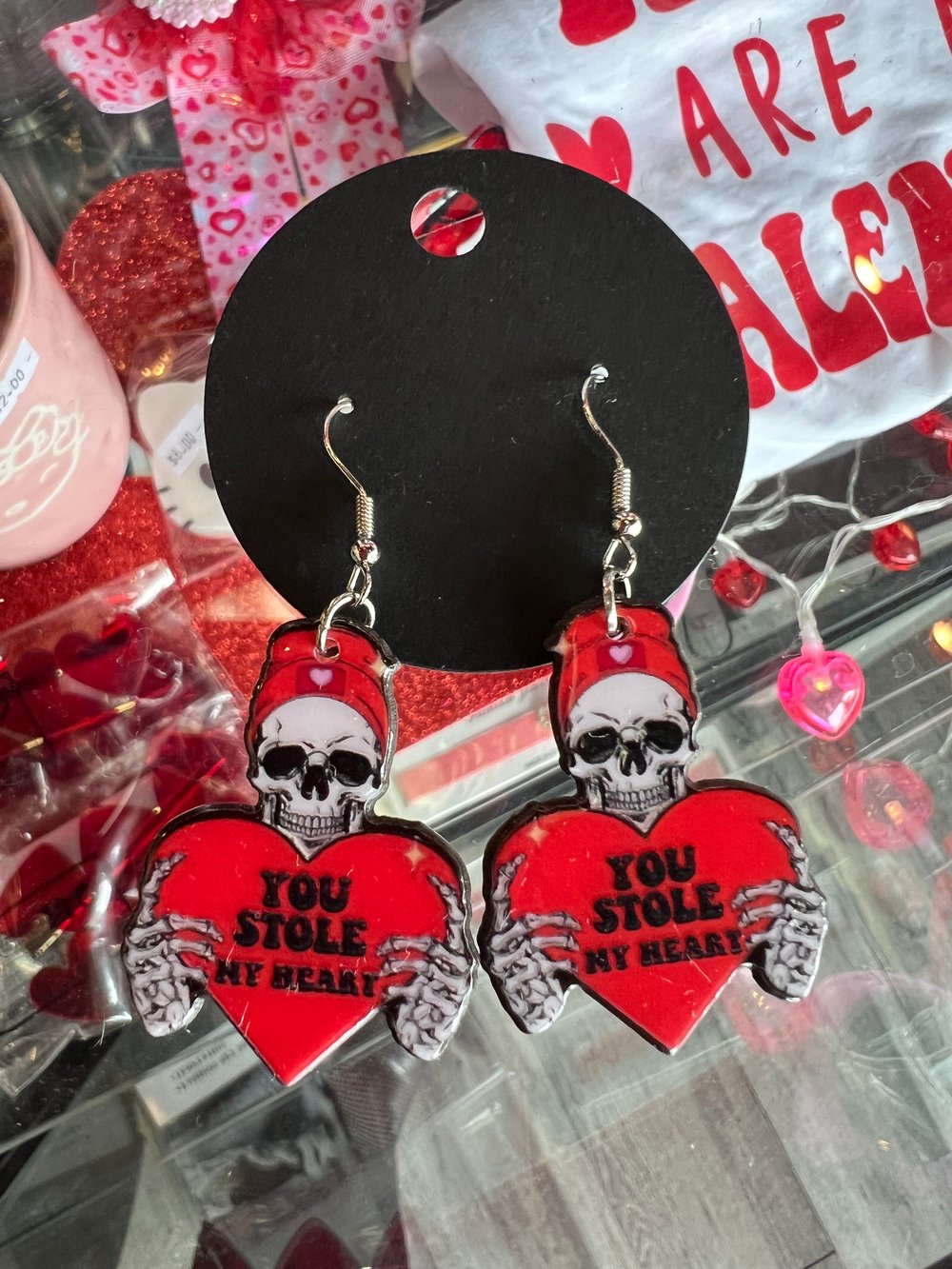 You stole my heart earrings 