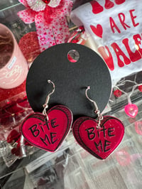 Image 2 of Bite me heart VALLOWEEN earrings 