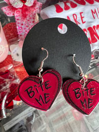 Image 3 of Bite me heart VALLOWEEN earrings 