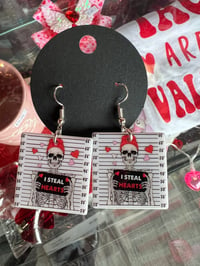 Image 1 of Heart steal VALLOWEEN earrings 