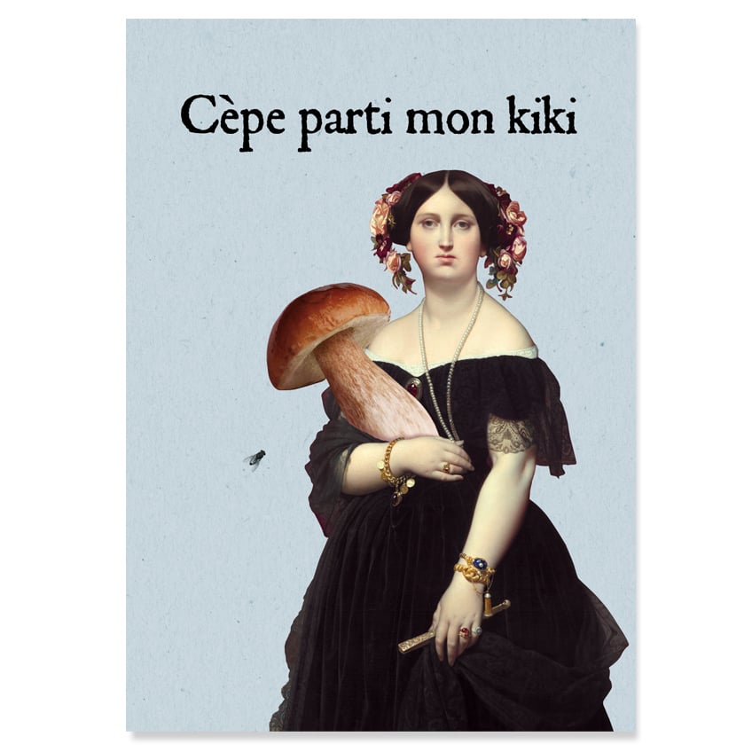Image of Carte postale Cèpe parti mon kiki