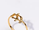 Gold Plated Sterling Silver Leaves Ring