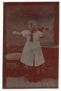 Anonyme: playing violin, USA ca. 1870