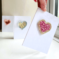 Image 1 of Sequin Heart Applique Keepsake Greetings Card