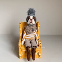 Image 1 of Boston Terrier Doll - Yellow Chair : A