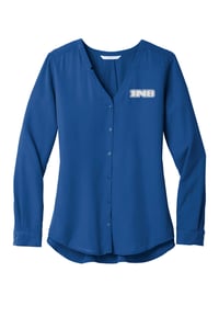 Image 1 of Port Authority Ladies Long Sleeve Button Front Blouse LW700