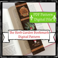 Image 1 of PDF Downloadable Pattern - The Herb Garden Bookmark 